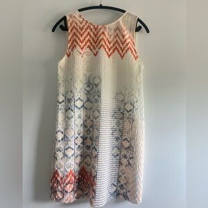 3/$18 Zara Orange and Blue Geometric Mini Dress made in Portugal